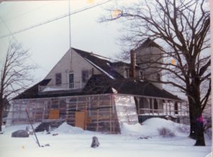 The wrap around porch was enclosed for repair in 1978